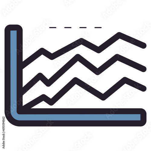 statistical line chart icon