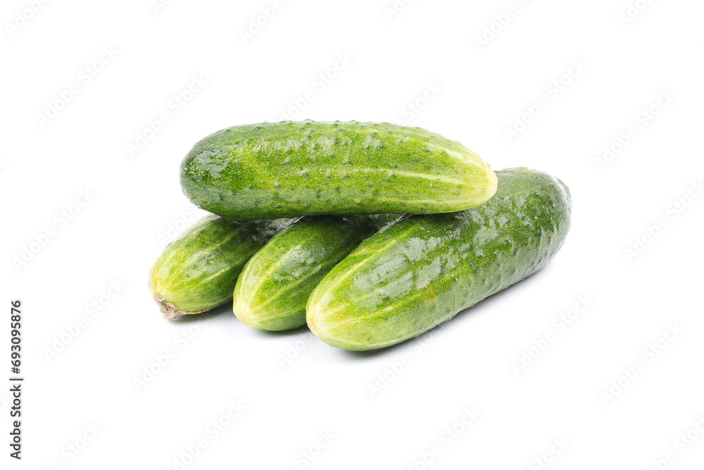 Fresh cucumbers on a white background Fresh cucumbers on a white background