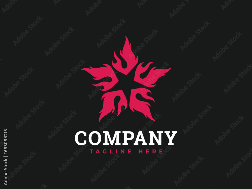 fire star logo vector icon illustration, logo template. fire star logo vector icon illustration, logo template.