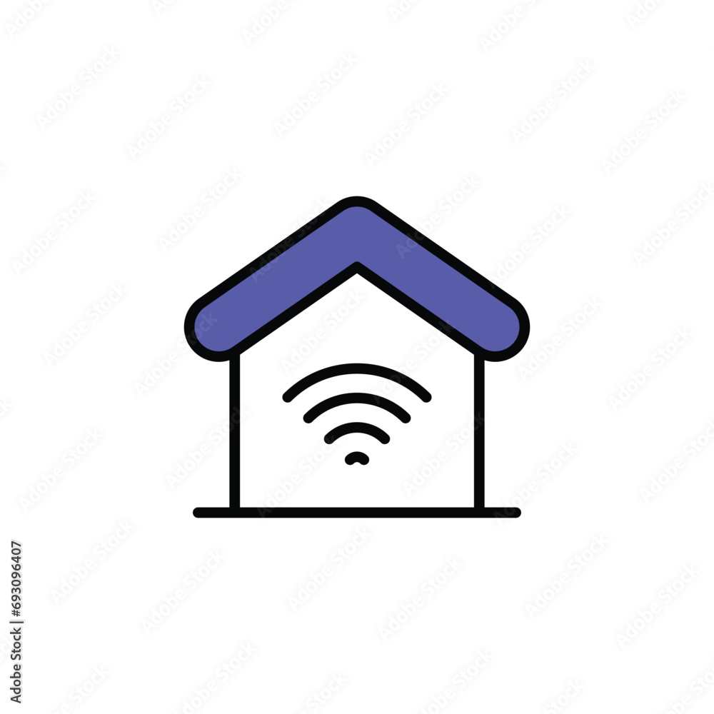Smart House icon design with white background stock illustration Smart House icon design with white background stock illustration