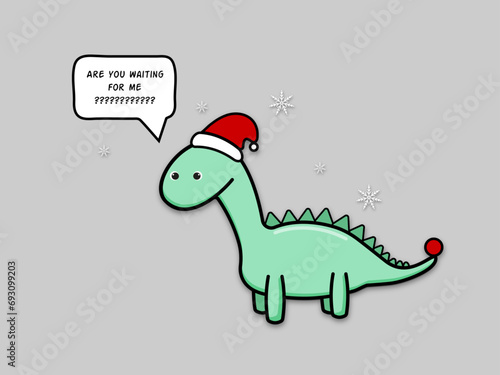 New year 2024. Year of the dragon. Cartoon text template with the dragon. Christmas template