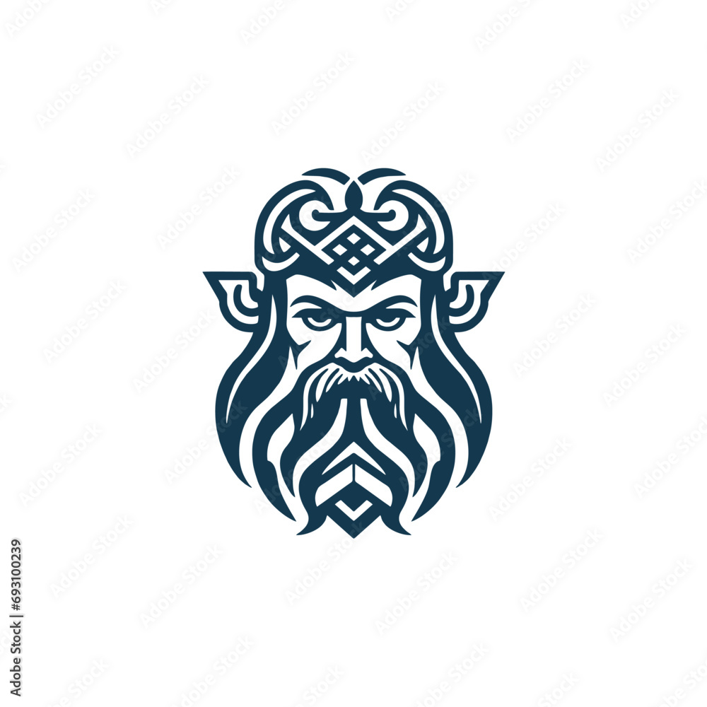 Viking logo lines on white background