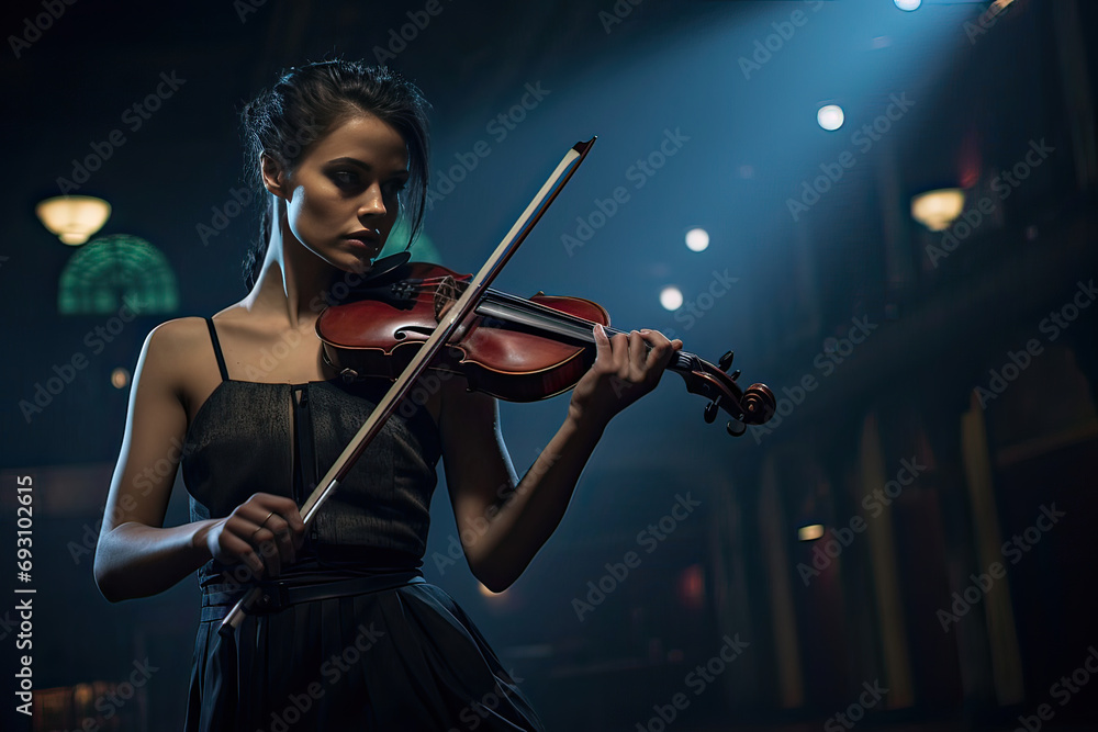 Fototapeta premium woman playing violin