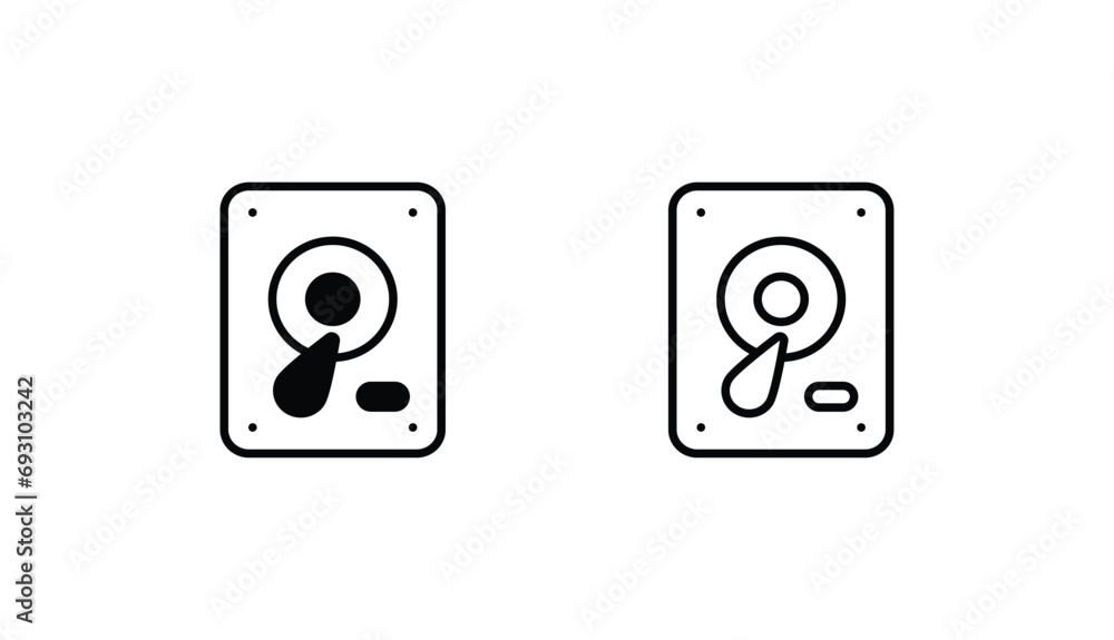 Hard Disc icon design with white background stock illustration Hard Disc icon design with white background stock illustration