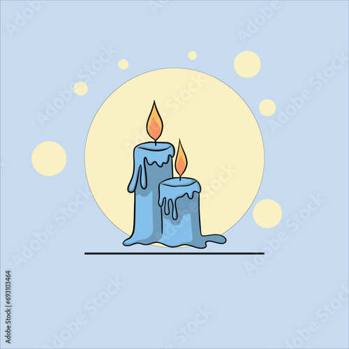 candles Vector illustration. wax candle in flat style