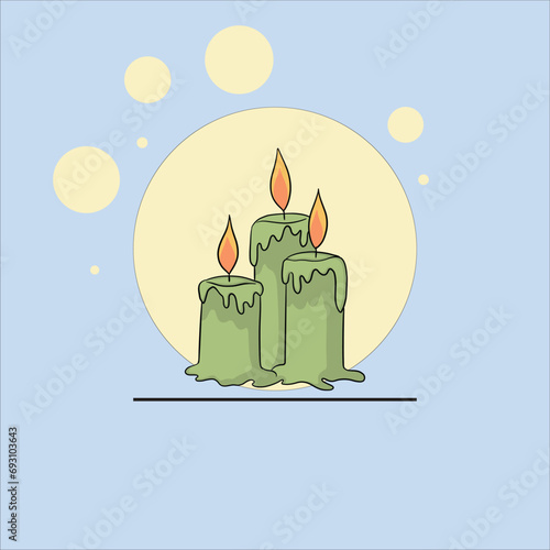 candles Vector illustration. wax candle in flat style