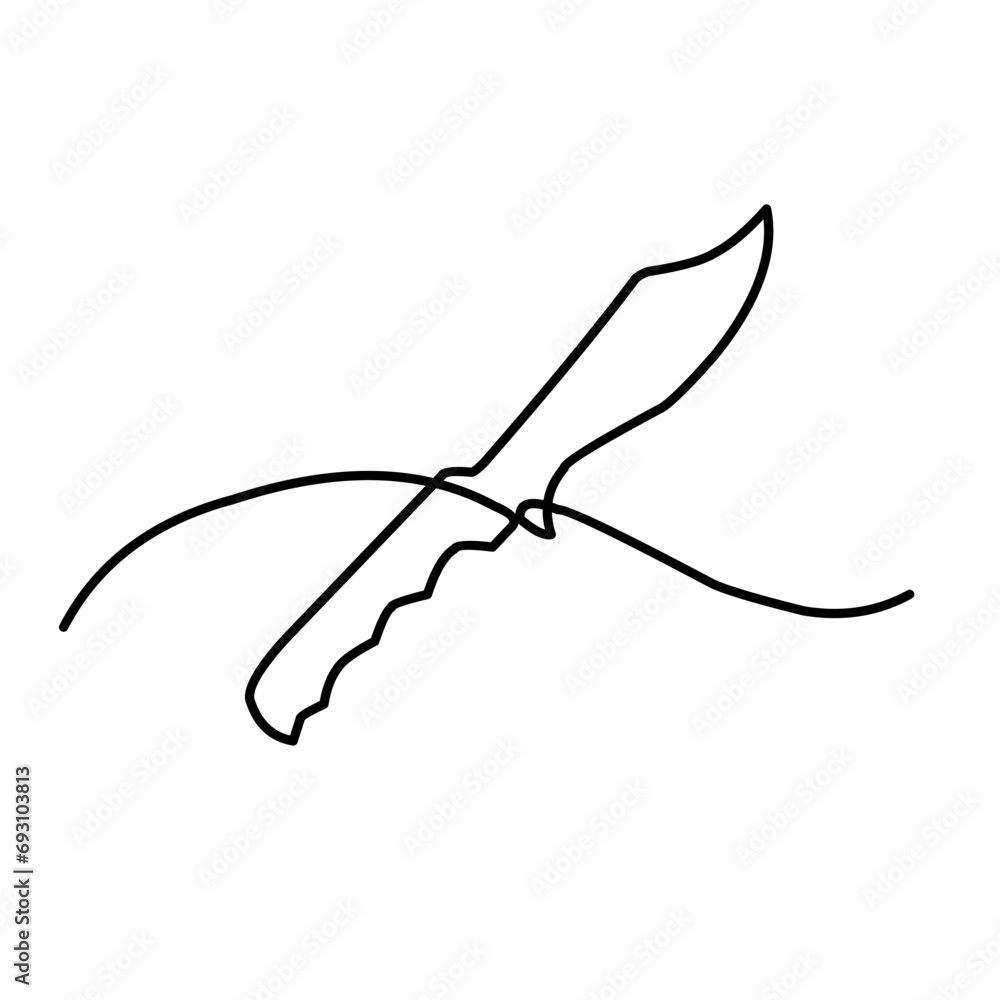 Obraz premium knife continuous line art