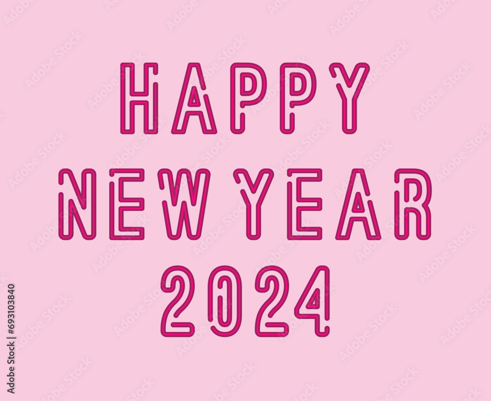 Happy New Year 2024 Abstract Purple Graphic Design Vector Logo Symbol Illustration Happy New Year 2024 Abstract Purple Graphic Design Vector Logo Symbol Illustration