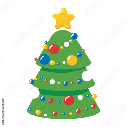 Wallpaper Mural Colored detailed christmas tree icon Vector Torontodigital.ca