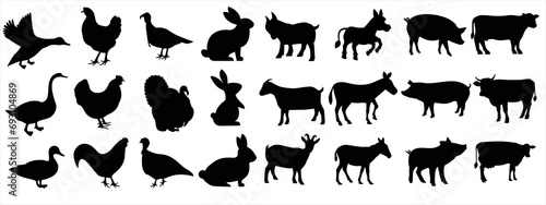 Farm animals vector set illustration