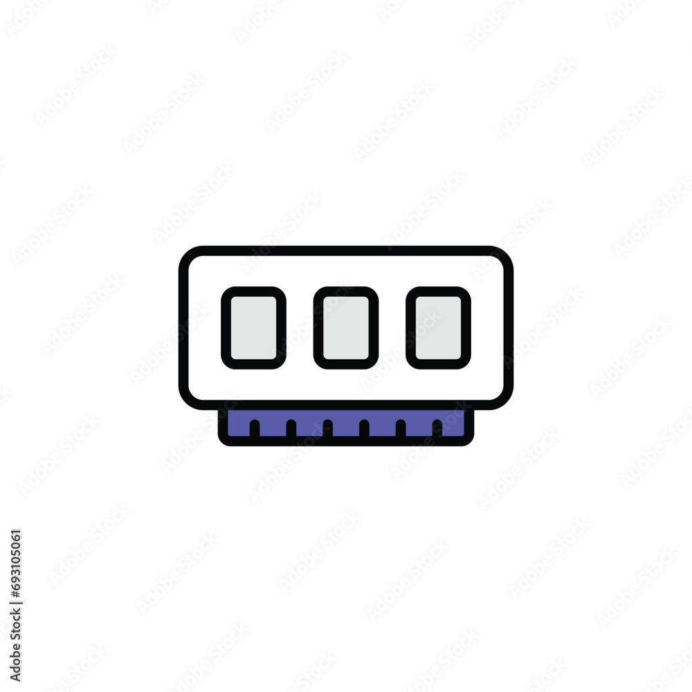 RAM icon design with white background stock illustration RAM icon design with white background stock illustration
