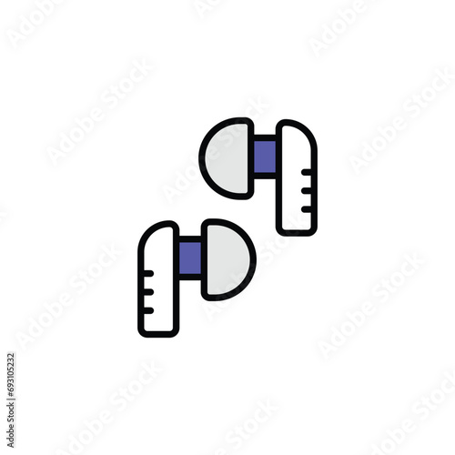 Air Pords icon design with white background stock illustration