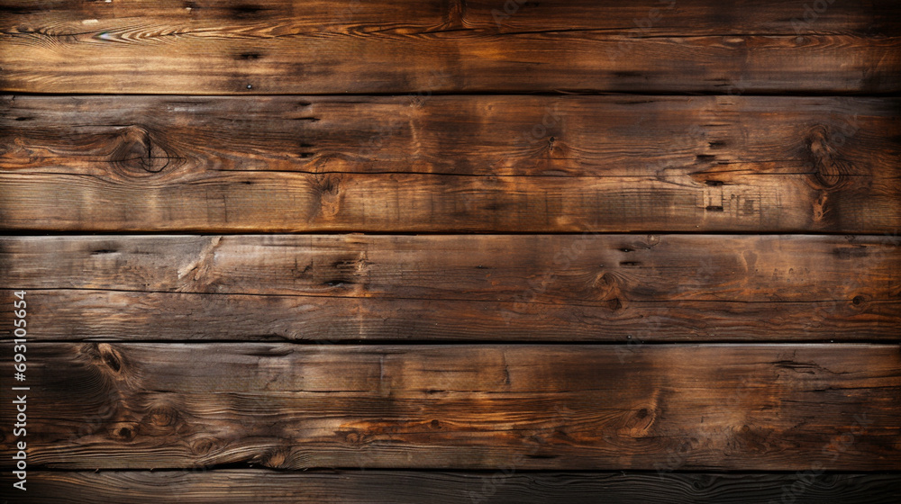 Naklejka premium Wallpaper of Rustic Wooden Planks, a Tale of Authenticity and Warmth.