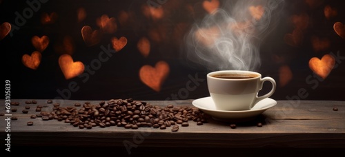 cup of coffee and beans
