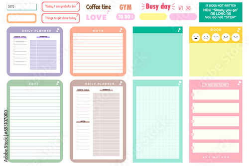 Digital planners colorful vector images