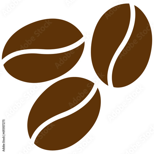 Icono de tres granos de café sin fondo photo