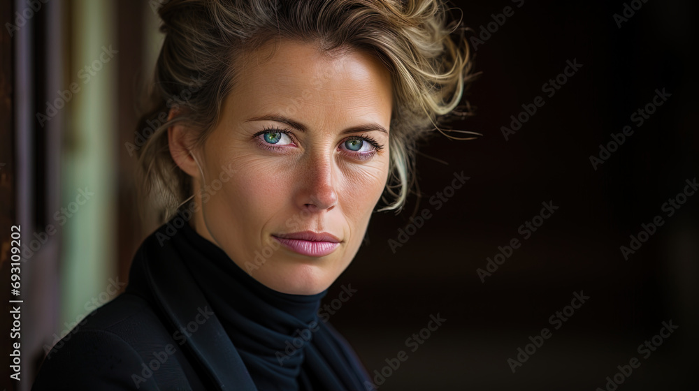 Portrait of a lady with an inspirational look towards next year Portrait of a lady with an inspirational look towards next year