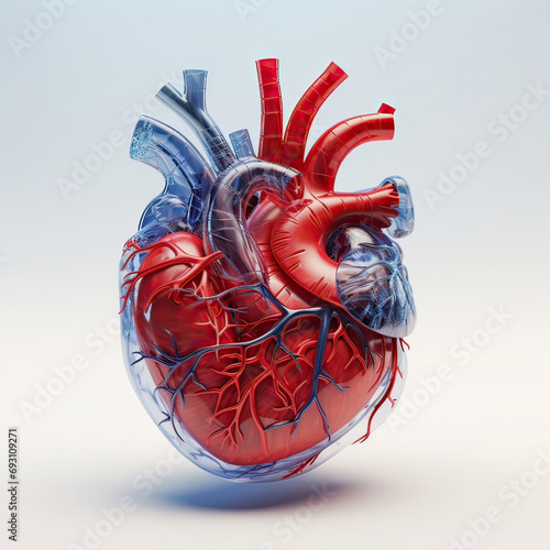 human heart anatomy model isolated photo