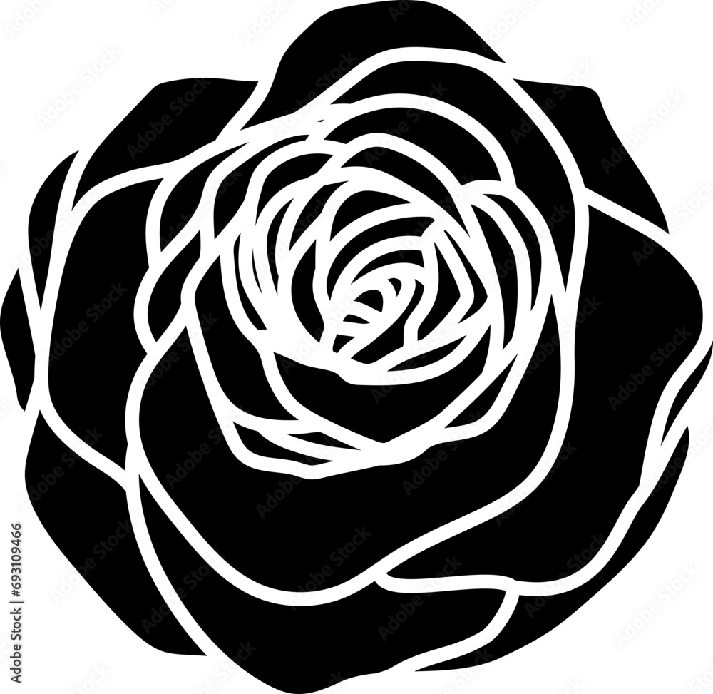 Flat Valentine Rose.