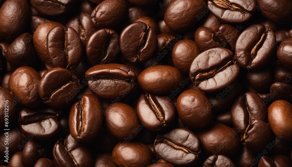 Texture of coffee beans, above view Texture of coffee beans, above view
