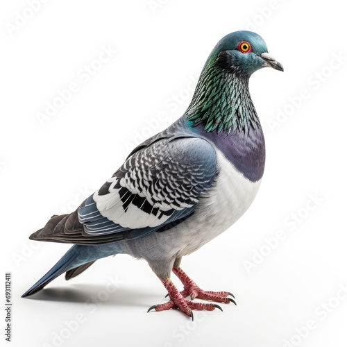 Isolated pigeon on White background