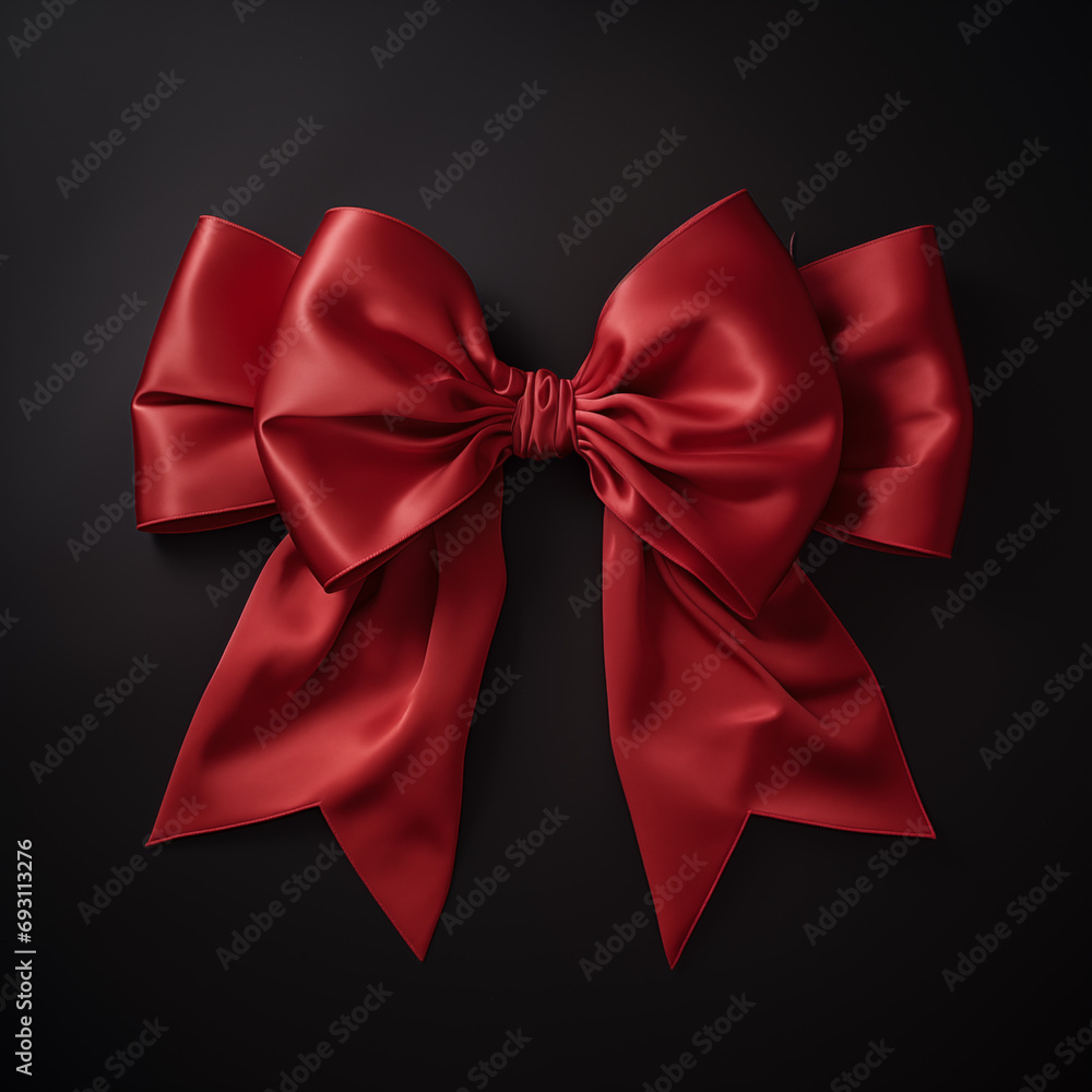 Naklejka premium Shiny red satin ribbon
