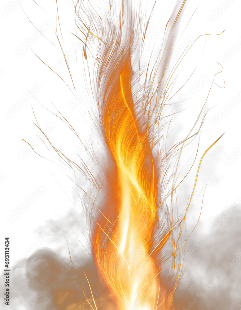 Fototapeta premium Stunning realistic fire flames PNG images on a transparent background, perfect for dynamic graphic designs and visual effects