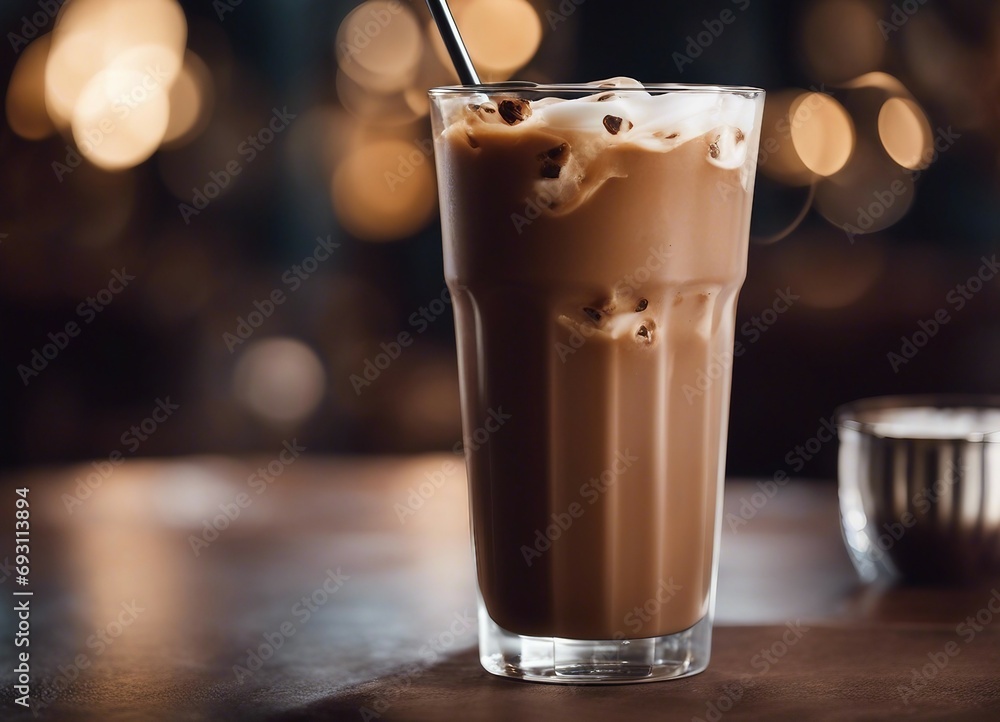iced mocha latte on cozy coffee table, blurry background with lights
iced mocha latte on cozy coffee table, blurry background with lights