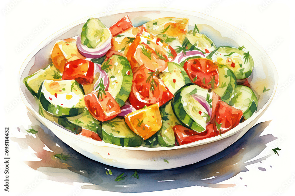 Salad healthy cucumber fresh green meal diet vegetarian food background tomato vegetables Salad healthy cucumber fresh green meal diet vegetarian food background tomato vegetables