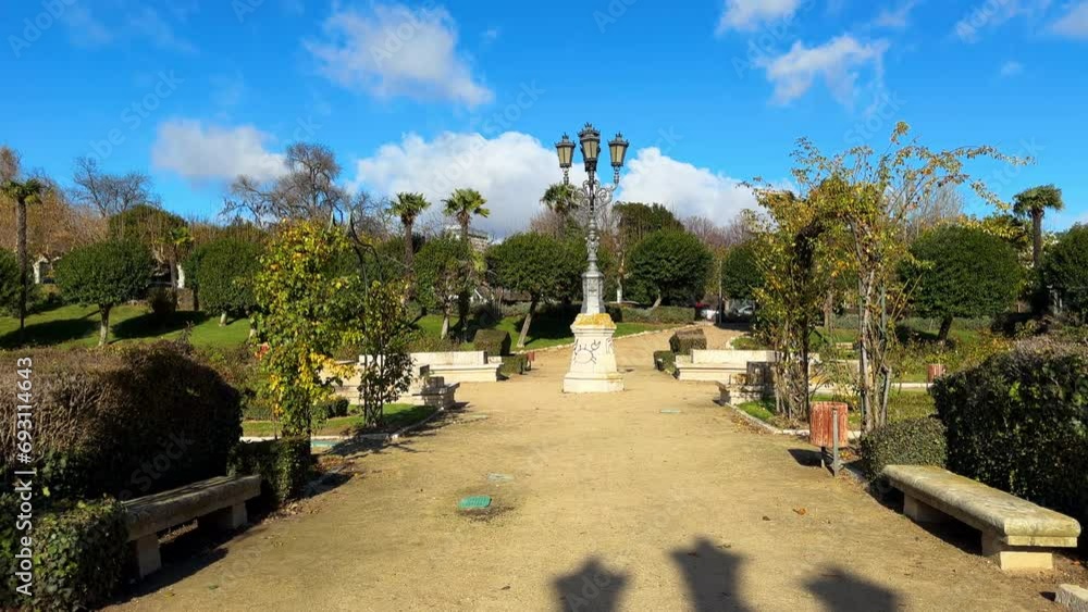 The gardens of La Rosaleda in the city of Valladolid, Spain. High quality 4k footage The gardens of La Rosaleda in the city of Valladolid, Spain. High quality 4k footage