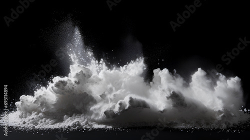 A lot of white powder explosure on the floor