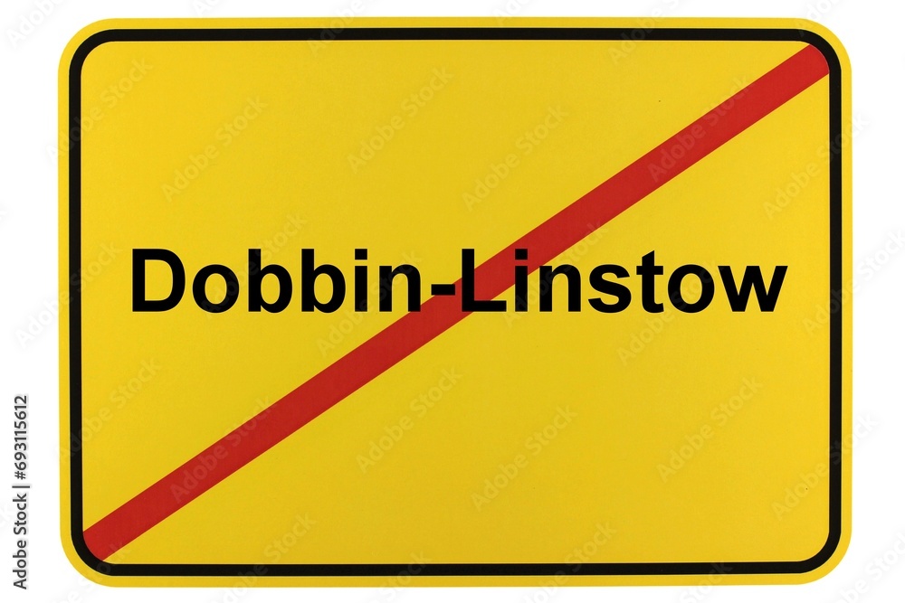 Illustration eines Ortsschildes der Gemeinde Dobbin-Linstow in Mecklenburg-Vorpommern Illustration eines Ortsschildes der Gemeinde Dobbin-Linstow in Mecklenburg-Vorpommern