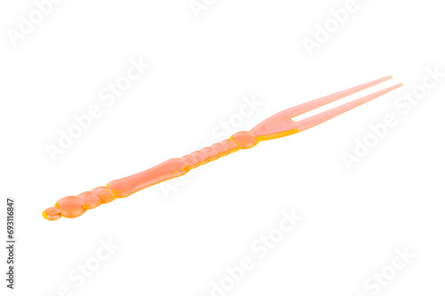 skewer for appetizer, plastic skewer for canapes isolated from background
