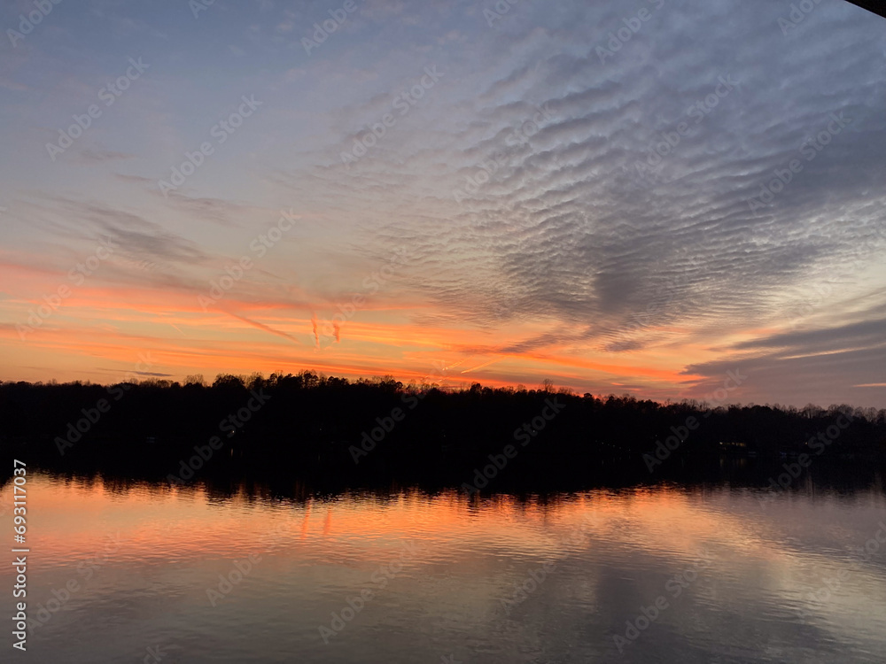 Evening sunset over Lake Monticello Evening sunset over Lake Monticello