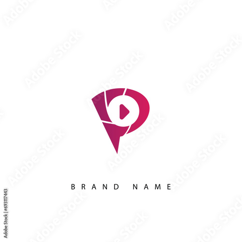 collection of initial letter P logo design template.