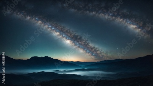 View of universe from earth. Galaxy, nebula, astronomy © Leonardo