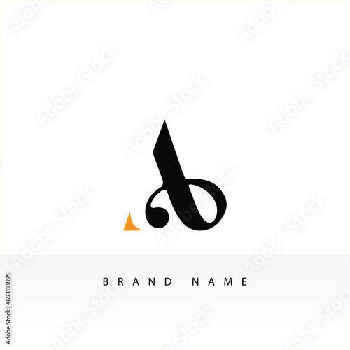 Letters A B, A&B joint logo icon with business card vector template.