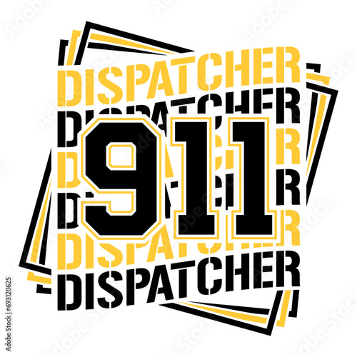 911 dispatcher wavy text shirt design