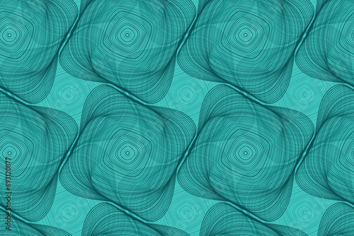 Organic lines geometric shapes optical illusion seamless pattern.