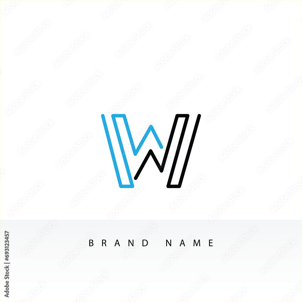 W Logo. Vector Graphic Branding Letter Element. Black Background. W Logo. Vector Graphic Branding Letter Element. Black Background.