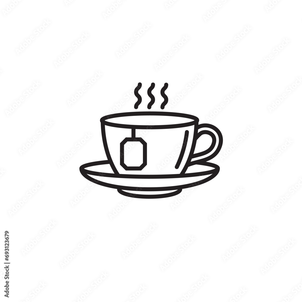 Original vector illustration. The icon of a cup of hot tea. Original vector illustration. The icon of a cup of hot tea.