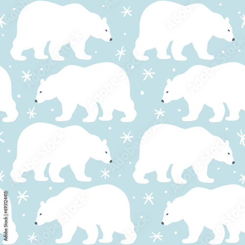 Seamless pattern with polar bears