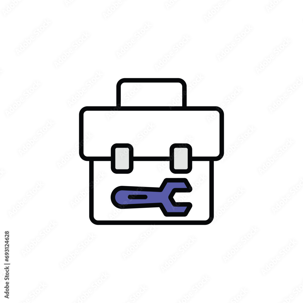 Tool Case icon design with white background stock illustration Tool Case icon design with white background stock illustration