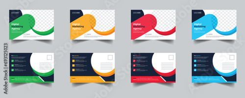 Modern Creative Corporate Post Card Template, Vector Template for Opening Invitation Editable, Professional Business Postcard Design, Event Card Design, Invitation Design, Direct Mail EDDM Template