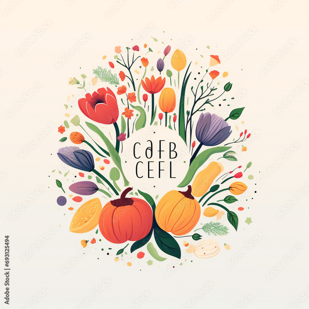 Simple flat logo of vegetables, circulation, fashion, health Generative AI Simple flat logo of vegetables, circulation, fashion, health Generative AI