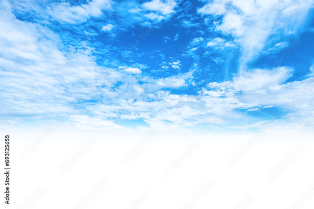 Sky and clouds background for your design in PNG isolated on transparent background