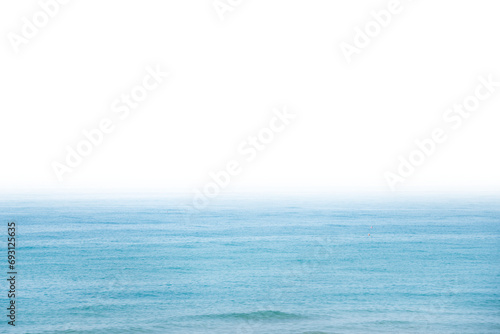 Blue sea water panorama for your design in PNG isolated on transparent background