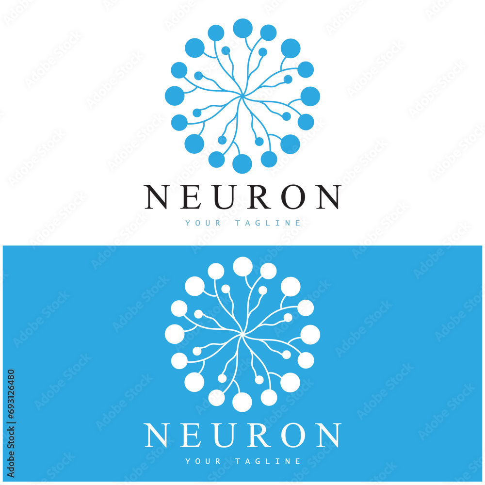 Neuron logo or nerve cell logo design,molecule logo illustration template icon with vector concept Neuron logo or nerve cell logo design,molecule logo illustration template icon with vector concept