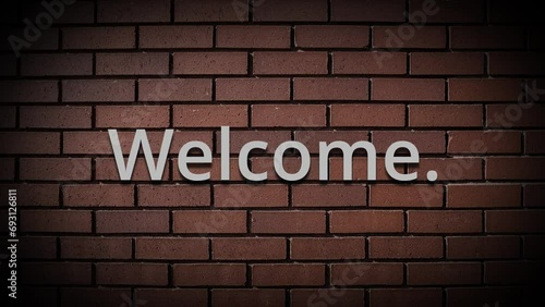 Animated welcome, with a flashing neon style suitable for greeting presentations or video content
