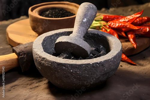 Wallpaper Mural Molcajete (Mexico) - A traditional Mexican mortar and pestle made from volcanic